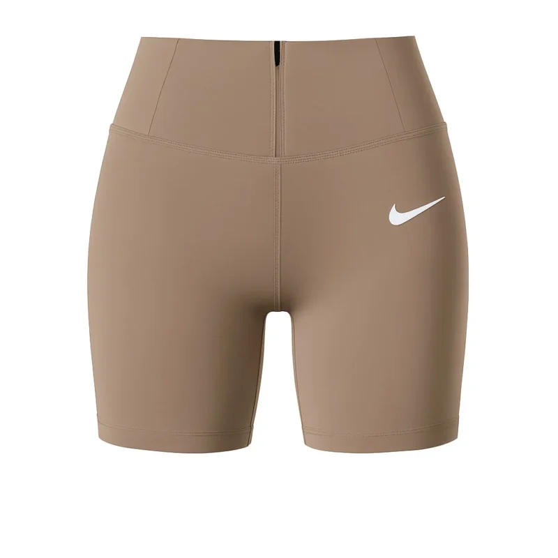 بایکر زنانه نایک کرم، کمر پهن گنی و زیپ‌دار – اکو اسپرت